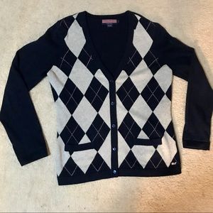 Vineyard Vines Argyle Cotton Cashmere Cardigan